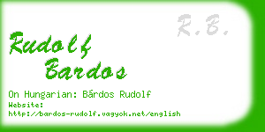 rudolf bardos business card